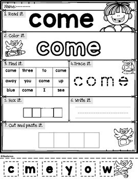 free sight words worksheets sight word practice pages kindergarten