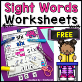 Free Sight Words Worksheets  -  Sight Word Practice Pages Kindergarten