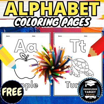 Free Simple Alphabet Coloring Pages - Alphabet Coloring Book | TPT