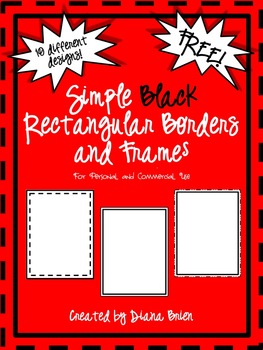 Preview of Free Simple Black Rectangular Frames & Borders Clip Art for Commercial Use