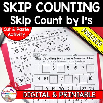 Preview of Free Skip Counting on a Number Line by 1's Worksheets