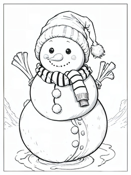 Preview of Free Snowman Coloring Page - Coloring Sheet- Winter Activity