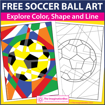 Preview of Free Soccer Ball Abstract Art Activity, Free Coloring Pages, Fun Brain Break