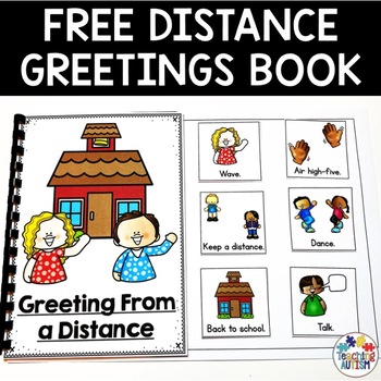 Preview of Free Social Distance Greetings Adapted Book for Special Education