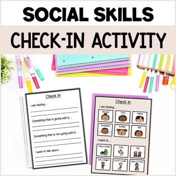Preview of Free Social Skills Feelings Check In Activity | Coping Skills