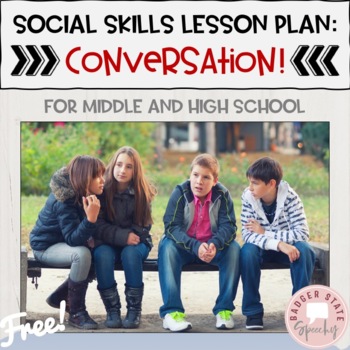 Preview of Free Social Skills Lesson Plan Conversation Activities