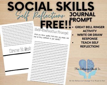 Preview of Free Social Skills Self-Reflection Writing Prompt for 4th Grade and Up