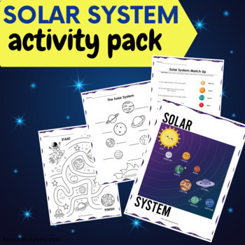 Preview of Free Solar System Activity Packet | Planet Labeling, Writing Activity, Matching