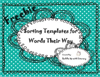 Preview of Free Sorting Templates for use with Words Their Way