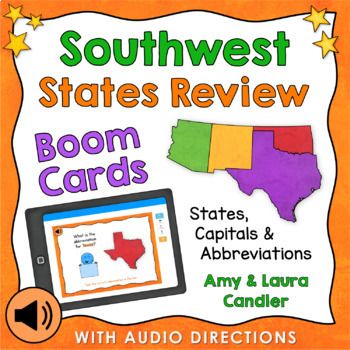Preview of Free Southwest States Review Boom Cards (With Audio Options)