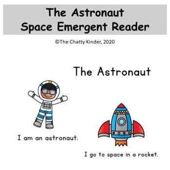 Free Space Emergent Reader Astronaut By The Chatty Kinder Tpt