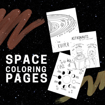 Preview of Free Space-Themed Coloring Pages
