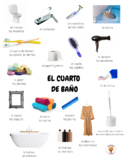 Free Spanish Bathroom / Cuarto de baño Picture Vocabulary Sheet