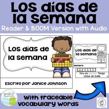 Preview of Free Spanish Days of the Week Readers | Print & Boom Cards w Audio | español