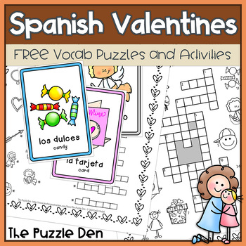 Preview of Free Spanish Valentine's Day Puzzles and Activities
