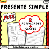 Free Spanish present simple worksheets Actividades con pre