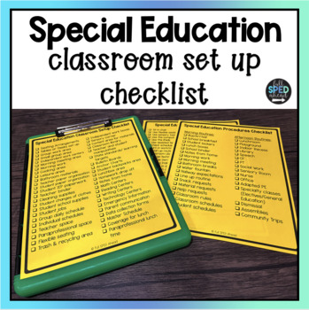 Preview of Free Special Education Classroom Set Up Checklist Guide Back to School List
