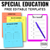Free Special Education Lesson Plan Template and Data Track