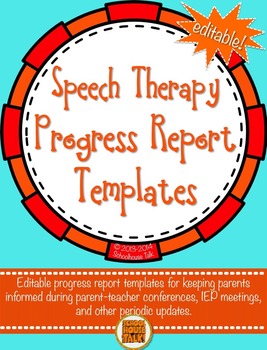 Preview of {Free} Speech Therapy Progress Report Template {editable PowerPoint file}