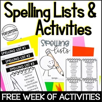 Preview of Free Spelling Lists & Spelling Activities | Word Work | 2nd-5th Grades