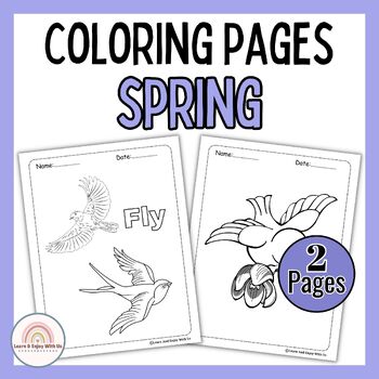 Preview of Spring Coloring Sheets For Kindergarten And 1st Grades | Activities For Spring