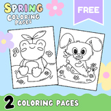 Free Spring Easter Frog & Rabbit Coloring Pages