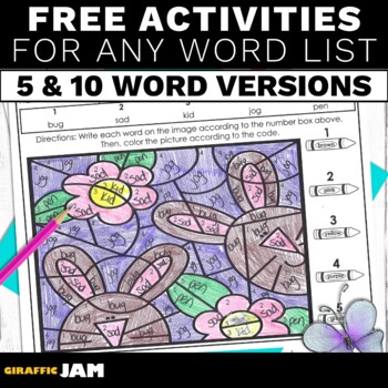 Preview of Free Spring Editable Spelling Practice Activities for Any Word List