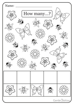 Free - Spring - Flowers and Insects - Color, Count and Graph up to 10