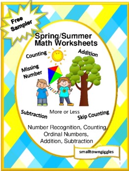 Preview of Free Spring Math Activities Summer Math Packet Kindergarten Special Education