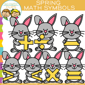 Preview of Free Spring Bunny Math Symbols Clip Art