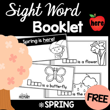 Preview of Free Spring Sight Word Interactive Reader: here
