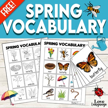 Preview of Free Spring Vocabulary Cards | Speech Therapy