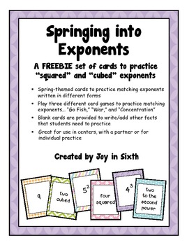 Preview of Free: Springing Into Exponents