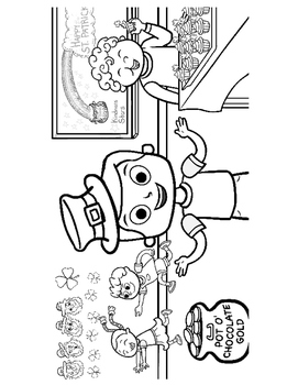 Preview of Coloring Book St. Patrick's Day Pages, Cut-out Activity, Word Search