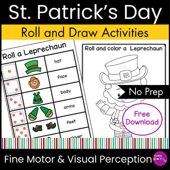 Preview of Free St. Patrick's Day Math Center Game Draw a Leprechaun Coloring Page Activity