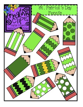 Preview of {Free} St. Patrick's Day Pencils Clipart
