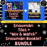 Ceramic Painted Snowman Art Tiles + Mix & Match Snowman Dr