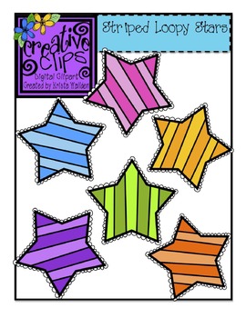 Preview of {Free} Striped Stars {Creative Clips Digital Clipart}