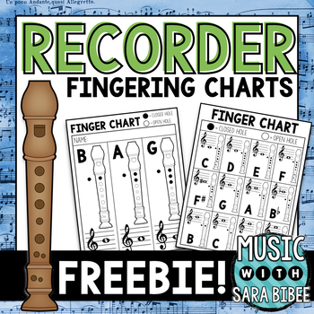 Preview of FREE! Black/White Recorder Fingering Charts