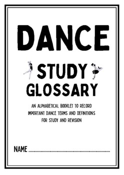 Preview of Free Study Glossary - Alphabetical Booklet for DANCE Terms and Definitions