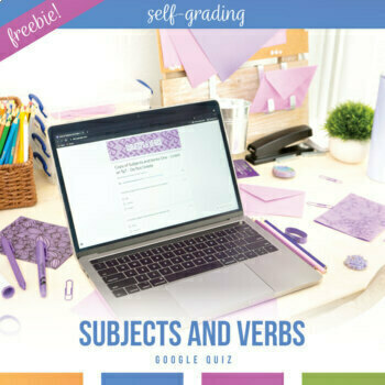 Preview of Free Subjects and Verbs Digital Grammar Activity | Self-Grading Form