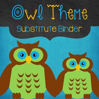 Preview of Substitute Binder Templates - Editable Emergency Sub Plan Folder Template, Owl