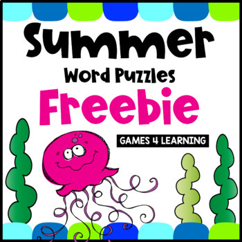 Preview of Free Summer Activities - Printable Word Puzzles - Fun End of Year Activity