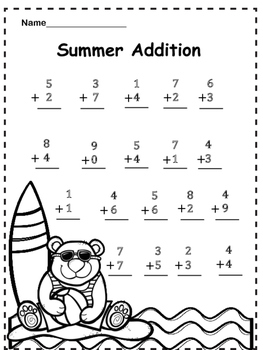 Free Summer Addition Practice by Education Express | TpT