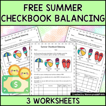 Preview of Free Summer Checkbook Balancing. Credit vs. Debit. Personal Finance. Budgeting.