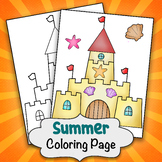 Free Summer Coloring Page | Sand castle Craft & coloring
