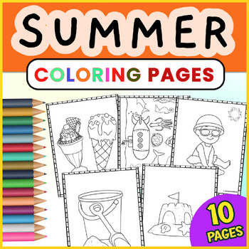 Preview of Free Summer Coloring Pages | Fun 10 Coloring Pages | End of Year Activities