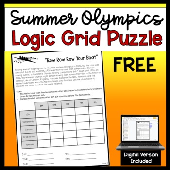 Preview of Free Summer Olympics Logic Puzzle