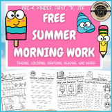 Free Summer School Packet PreK Kindergarten First Grade TK