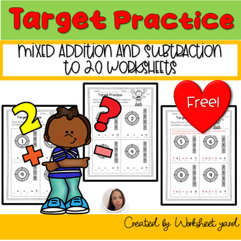 Preview of Free Target Practice for Problem Solving mixed addition and subtraction to 20